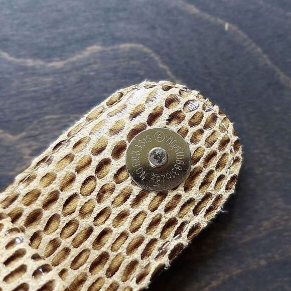 Vtg 90s Elizabeth Grant faux snakeskin clutch wallet - Picture 5 of 9